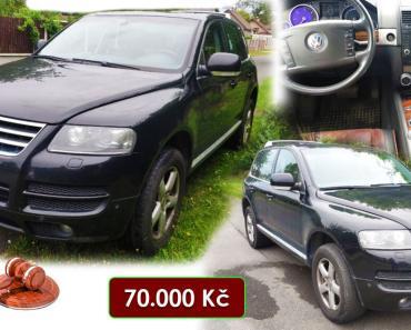 5.10.2022 Dražba automobilu VW Touareg 3.0 TDi, 4×4. Vyvolávací cena 70.000 Kč, ➡️ ID872942