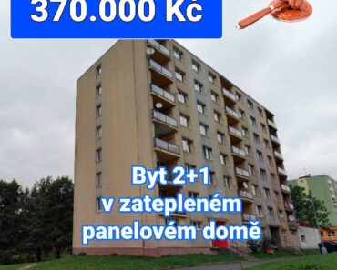 24.9.2025  Dražba nemovitosti (Byt 2+1 ve zatepleném panelovém domě). Vyvolávací cena 370.000 Kč ➡️ ID1032420